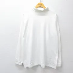XL/古着 エルエルビーン 長袖 ビンテージ Tシャツ メンズ 90年代 90s 無地 大きいサイズ コットン タートルネック ハイネック USA製 白 26apr22
