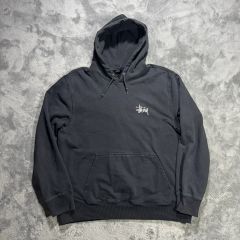 ム*ヤ様 両面ロゴ stussy ステューシー パーカー 黒 L プルオーバー 