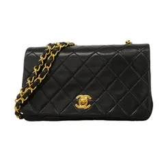 ★SALE【6ea0445】シャネル ショルダーバッグ マトラッセ ラムスキン ブラック ゴールド金具【中古】レディース