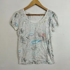 TSUMORI CHISATO ツモリチサト Tシャツ 半袖 カットソー 雲 星座 ラメ イラスト スパンコール 装飾 コットン ホワイト E463のサムネイル