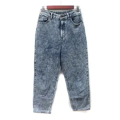 ダブルクローゼット w closet テーパードパンツ デニム ダメージ加工 F 紺 ネイビー /YIのサムネイル