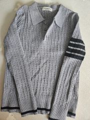 THOM BROWNE トムブラウン ケーブルニットポロシャツ - メルカリ