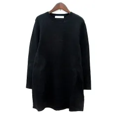 ザラ ZARA ワンピース ニット ミニ 長袖 M 黒 ブラック /MN