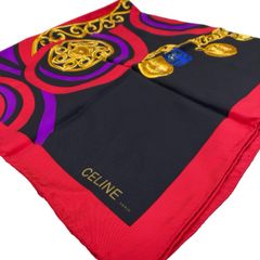 極美品】CELINE スカーフ 馬車柄 大判 レッド シルク100% - メルカリ