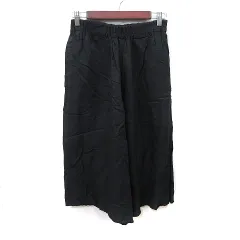 アダムエロペ Adam et Rope' ガウチョパンツ 麻 リネン 38 M 黒 ブラック /YIのサムネイル