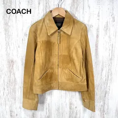 COACH コーチ 牛革 スエード レザージャケット シングルライダース ベージュのサムネイル