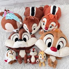 디즈니 칩과 데일 도쿄 디즈니 리조트 한정 다수 칩과 데일 칩 팬 캡 58cm 7점 세트 7