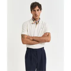 ガント メンズ トップス ポロシャツ Gant Textured Polo Cream L Cream クリームのサムネイル