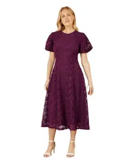 ユミキム レディース トップス ワンピース ミディワンピース ミディ レース Yumi Womens Stretch Lace Midi Dress Burgundy バーガンディ