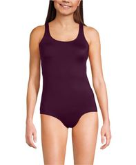 랜즈 엔드 여성 수영복 상하 세트 쁘띠 Lands End Petite Chlorine Resistant Soft Cup Tugless Sporty One Piece Swimsuit Dark wine 와인