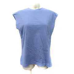 プラステ PLST Tシャツ カットソー フレンチスリーブ 刺繍 S 紺 ネイビー /YIのサムネイル