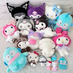 Sanrio サンリオ ぬいぐるみ 大量まとめ売り  クロミ多数 タグあり多数  マイメロ キティ ハンギョドン 18点セット 1080