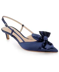 ジュウェルダグレイミシュカ レディース シューズ パンプス Jewel Badgley Mischka Womens Shoshana Slingback Pumps Navy Satin ネイビー