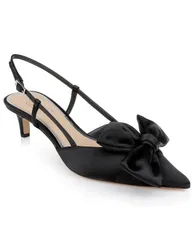 ジュウェルダグレイミシュカ レディース シューズ パンプス Jewel Badgley Mischka Womens Shoshana Slingback Pumps Black Satin ブラック