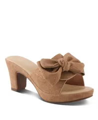 パトリシア レディース シューズ サンダル デニム ヒール Patrizia Womens NORMAJEAN Denim Bow Slide Heeled Sandals Tan タン