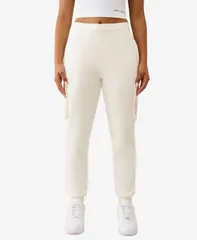 トゥルーレリジョン レディース ボトムス カジュアルパンツ True Religion Womens Buddha Fold Over Cargo Jogger Pants White ホワイト
