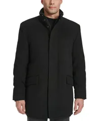 コールハーン メンズ アウター ジャケット・ブルゾン コート Cole Haan Mens FullZip StandCollar Car Coat Black ブラックのサムネイル