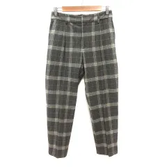 アーバンリサーチ URBAN RESEARCH テーパードパンツ チェック 38 黒 ブラック 赤 レッド グレー ベージュ /MSのサムネイル