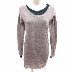 パドカレ pas de calais チュニック カットソー レイヤード 長袖 ウール 38 M ベージュ 深緑 ダークグリーン /YKのサムネイル