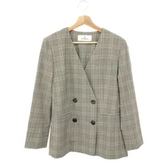 MORABITO モラビト ノーカラージャケット サイズ:40 チェック/ダブル/定価7.7万円/MORABITO BLAN    グレージュ レディース / 240001204605のサムネイル