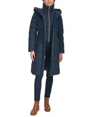 コールハーン レディース アウター ジャケット・ブルゾン コート Cole Haan Womens Bibbed Hooded Puffer Coat Navy ネイビーのサムネイル