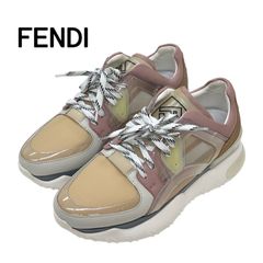 22021✨フェンディ ロゴ FF金具 スニーカー メッシュ ブラウン 37