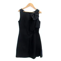 シンシアローリー CYNTHIA ROWLEY ワンピース ラウンドネック ノースリーブ ミニ丈 シルク混 1 S 黒 ブラック /HO12のサムネイル