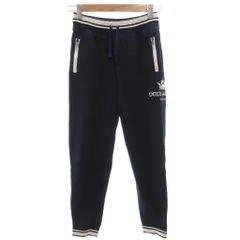 ドルチェ&ガッバーナ ドルガバ DOLCE&GABBANA ロゴ ジャージパンツ イージー ゴムウエスト ジョガー 9/10 紺 ネイビー 白 ホワイト ライン ジップ /FF ■GY62のサムネイル