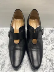 送料無料！！TRUSSARDI　トラサルディ　レディースシューズ　本革８cmヒールシューズ　ワンタッチ開閉おしゃれシューズ　オールブラックデザイン　size 24cm   #80519MO305のサムネイル