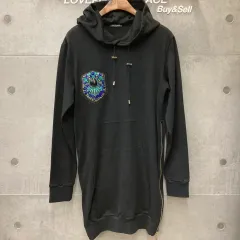 バルマン ビーズ装飾 サイドジッパー フーディー Tシャツ ブラックS7H6024J025b-C032502のサムネイル