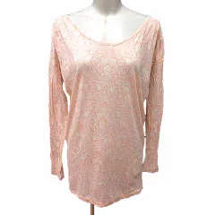 パドカレ pas de calais ニット カットソー 花柄 長袖 38 M ピンク /YKのサムネイル