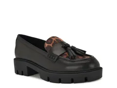 ナインウェスト レディース シューズ スリッポン・ローファー プラットフォーム Nine West Marela Platform Loafer BlackLeopard Print ブラック