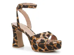 チャイニーズランドリー レディース シューズ サンダル Chinese Laundry Thorie Sandal BlackBrown Leopard Print Fabric ブラックのサムネイル