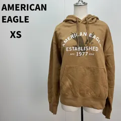 AMERICAN EAGLE パーカー XS ブラウン 茶 メンズ ゆるだぼ【m089】のサムネイル