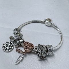 美品】Pandora 多用途 ブレスレット 捕夢網シリーズ 純銀蛇骨チェーン 