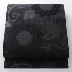 R8SK964 名古屋帯 絽 名古屋仕立て ブラックフォーマル 黒喪帯 黒共帯