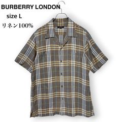 バーバリーロンドン　メガチェック　半袖シャツ　ノバチェック　麻15% バーバリーロンドン メガチェック 半袖シャツ ノバチェック 麻15