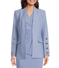ダナキャラン レディース アウター コート ジャケット Donna Karan Collarless Button Hardware 1Button Jacketempestのサムネイル