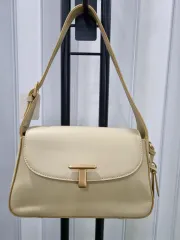 JOY GRYSON アイボリー T 装飾 フラップ ショルダーバッグのサムネイル