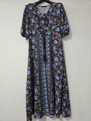 着物リメイク　浴衣ワンピース　ロングワンピース　「リップル　ひまわり」 着物リメイク 浴衣ワンピース ロングワンピース 「リップル ひまわり