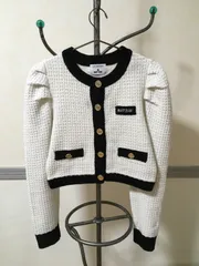 LILY BROWN×MARY QUANT ツイードニットカーディガン スカート　セットアップ　ホワイト