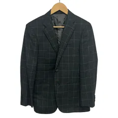 グリーンレーベルリラクシング ジャケット サイズ46 XL メンズ美品  - ダークグレー×ライトブルー 長袖/チェック柄/秋/春のサムネイル