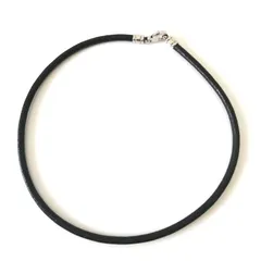美品　ブルガリ　BVLGARI　ネックレス　チョーカー　レザー　ブラック　黒　412のサムネイル