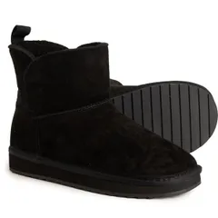 ランズエンド レディース シューズ ブーツ・レインブーツ スエード Lands End Shearling Boots Suede For Women Black ブラックのサムネイル