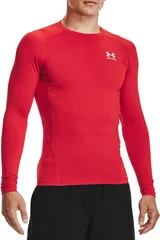 アンダーアーマー メンズ トップス シャツ Under Armour Mens HeatGear Compression Long Sleeve Shirt RedWhiteBlack ホワイト