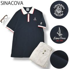 新品タグ付】シナコバ 吸水速乾 セオα 半袖ポロシャツ L ネイビー 日本
