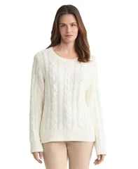 ジョーンズニューヨーク レディース アウター ニット・セーター クルーネック スパンコール Jones New York Womensequin Cable Knit Crewneck Sweater Jones White ホワイト