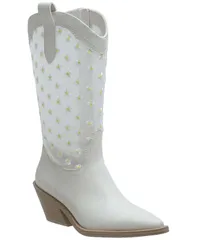 ワイルド ペアー レディース シューズ ブーツ・レインブーツ メッシュ Wild Pair Womens Luciia Mesh Cowboy Boots White Mesh ホワイト