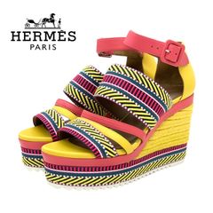 HERMES イネス レザー サンダル マルチカラ エルメス イネス レザー サンダル マルチカラー - メルカリ