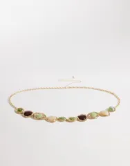 エイソス レディース アクセサリー ベルト ASOS Curve ASOS DESIGN Curve chain belt with resin stoneset detailing tone GOLのサムネイル